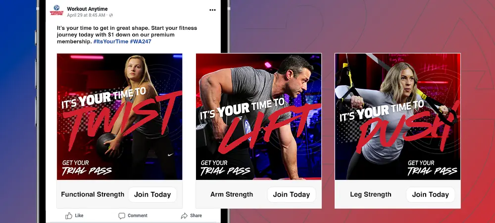 Workout Anytime Social Ads